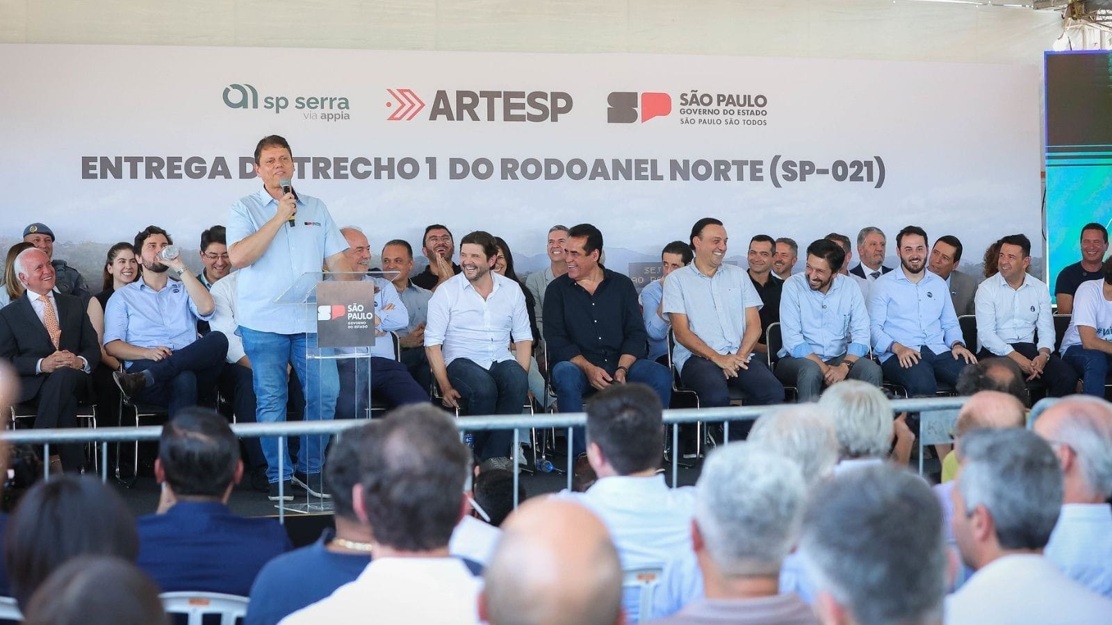 Tarcísio e Mercadante trocam farpas em evento do Rodoanel em SP 1
