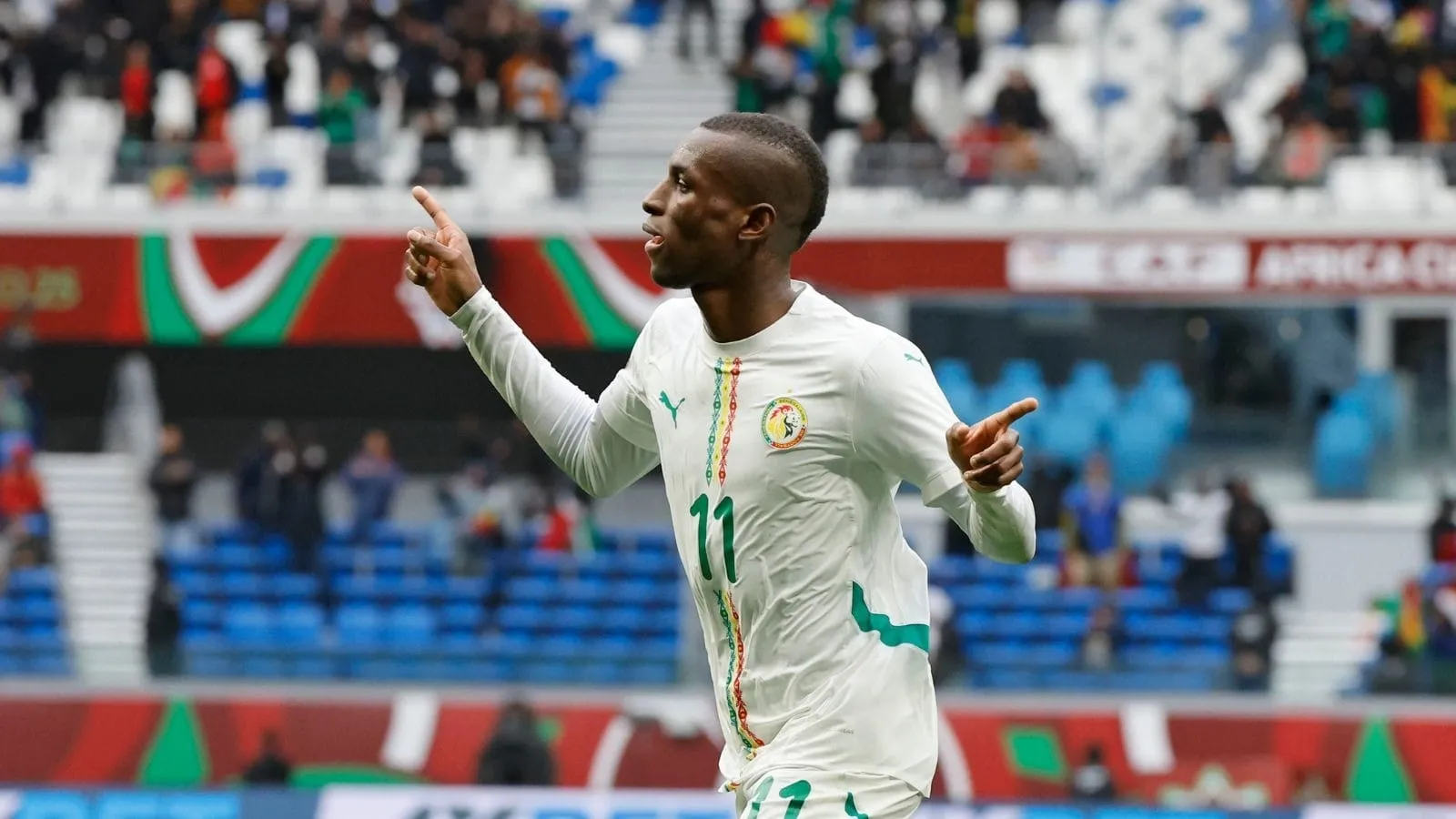 Senegal x Botsuana: Nicolas Jackson comemora gol. Foto: backpagepix