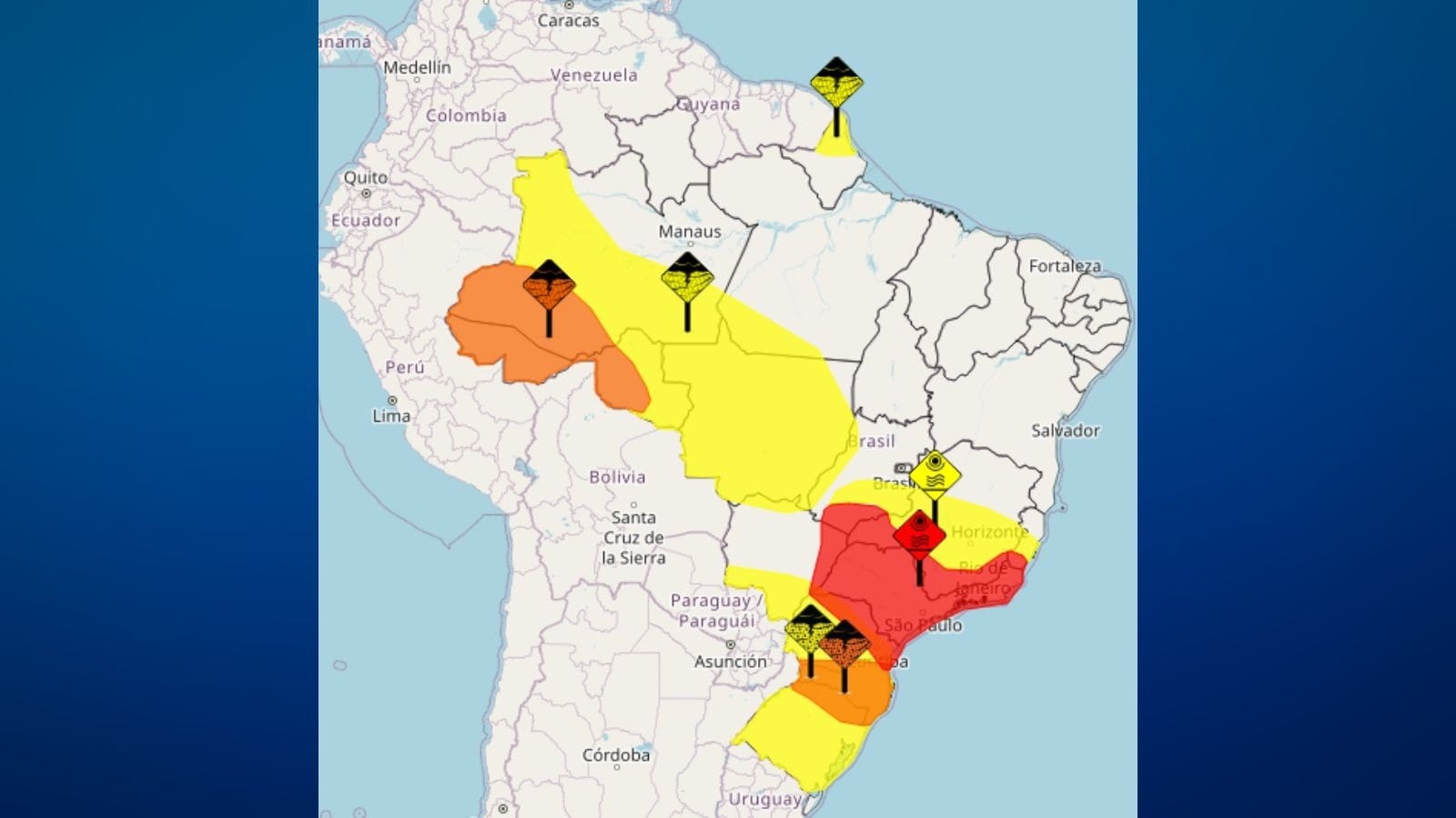 Alerta amarelo, laranja ou vermelho: saiba o que são as cores do Inmet