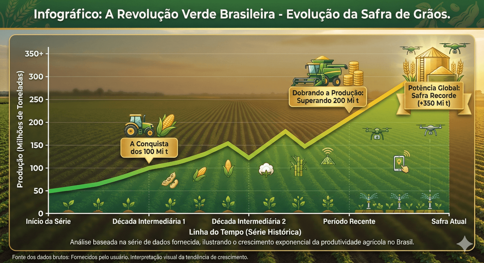 Safra brasileira cresce 86% em uma década e bate recordes de produção