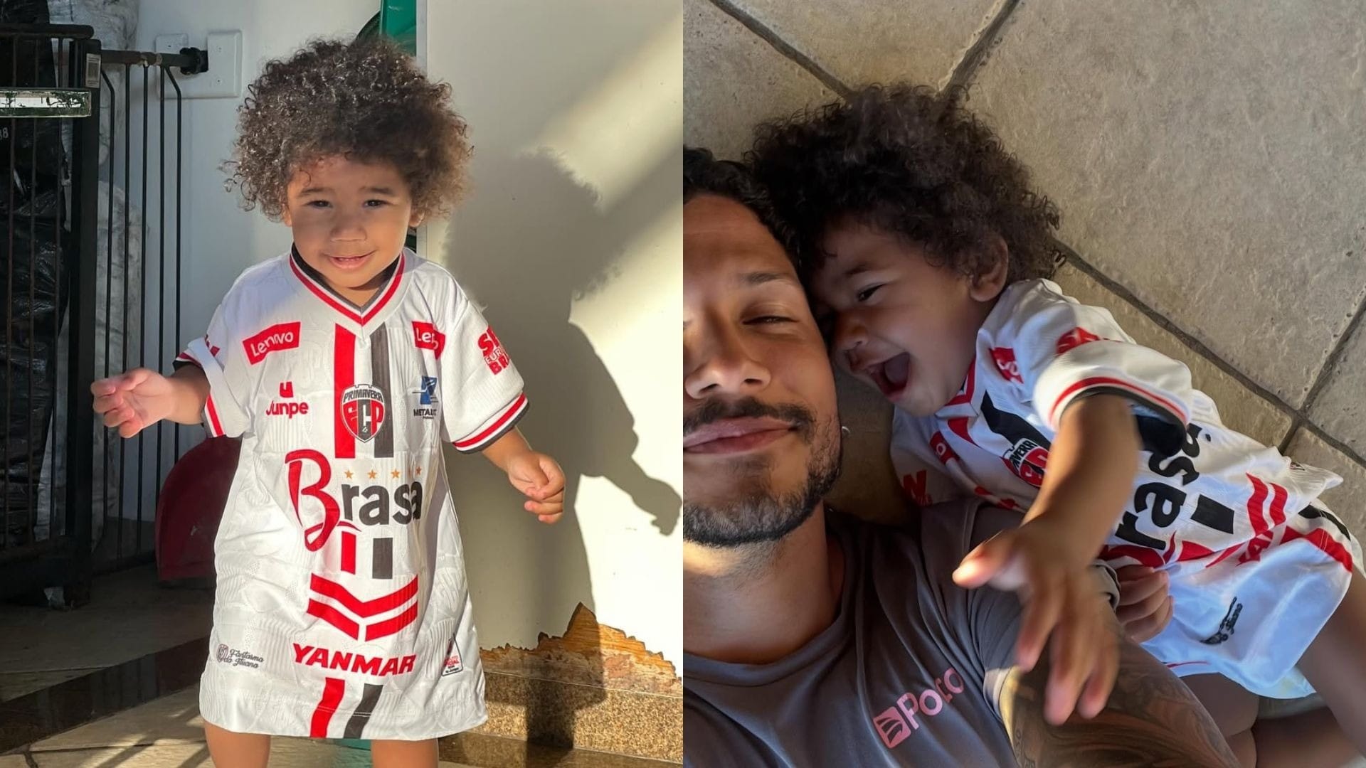 Nala, filha de Iza e Yuri Lima, aparece com camisa do novo clube do pai