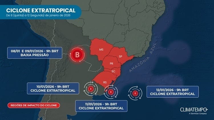 Formação de ciclone coloca RS em alerta; confira previsão completa