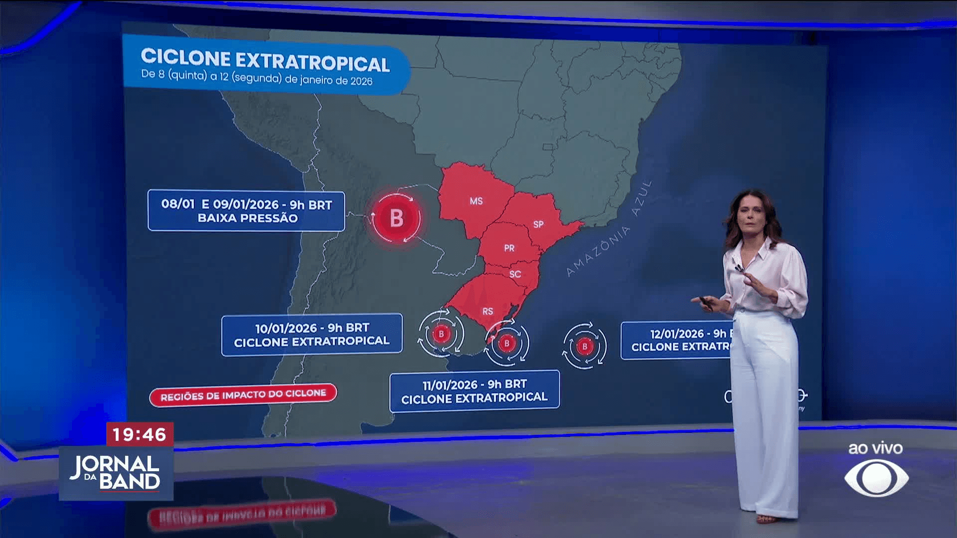 Primeiro ciclone extratropical do ano deixa o Sul do Brasil em alerta