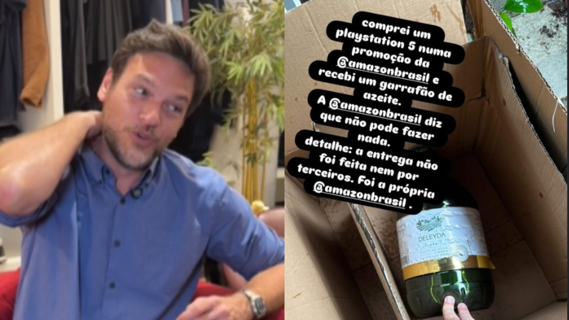 Ator Emílio Dantas desabafa após comprar videogame e receber azeite