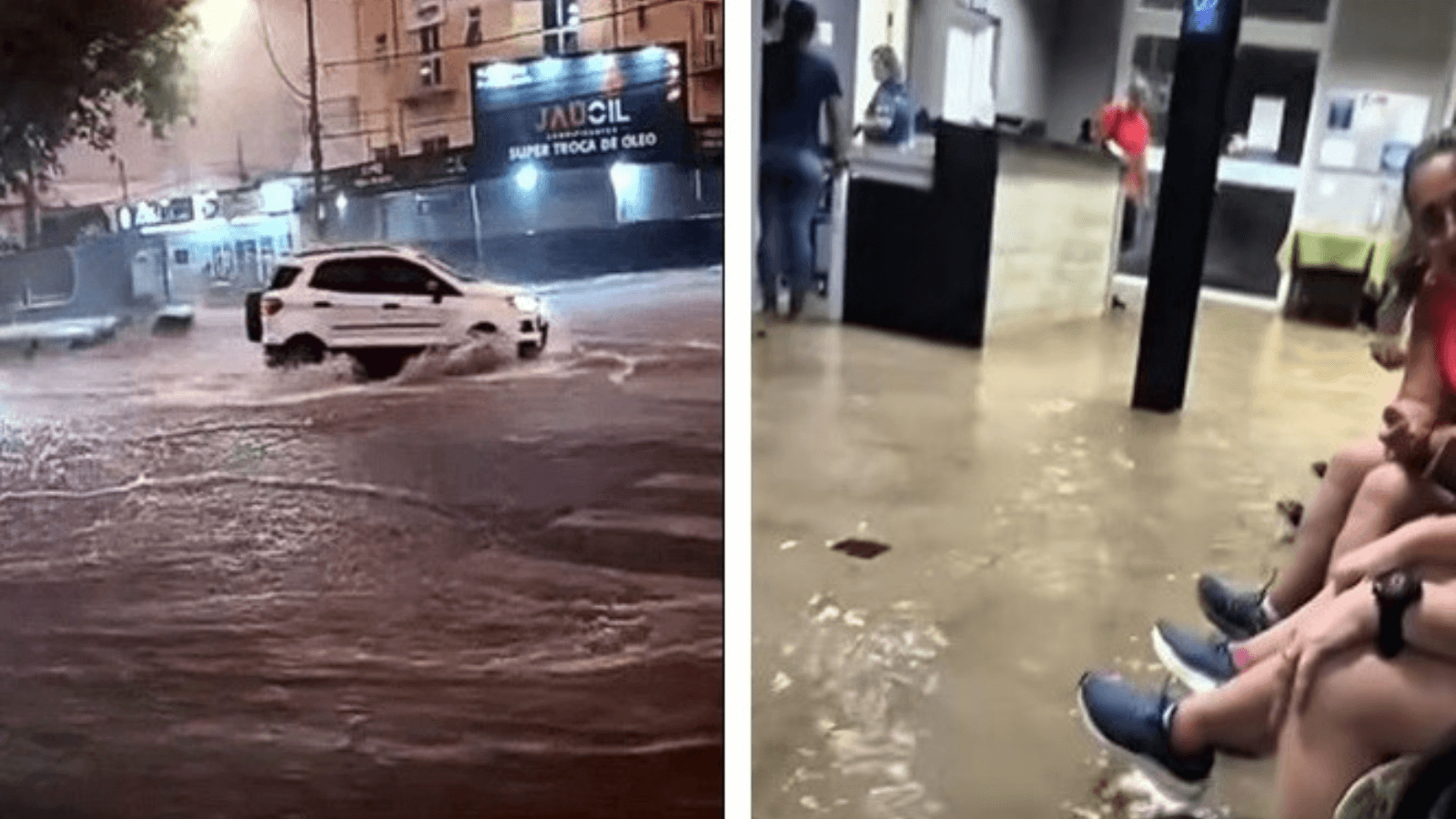 Temporal atinge Jaú e provoca alagamentos, queda de árvores e arrasta carro