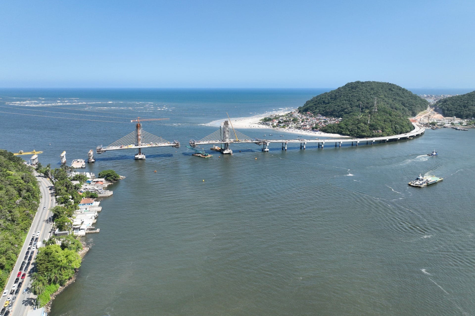 Ponte de Guaratuba atinge 88% e entra na reta final das obras