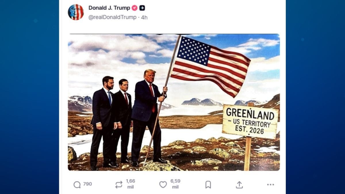 Trump posta montagem sobre Groenlândia