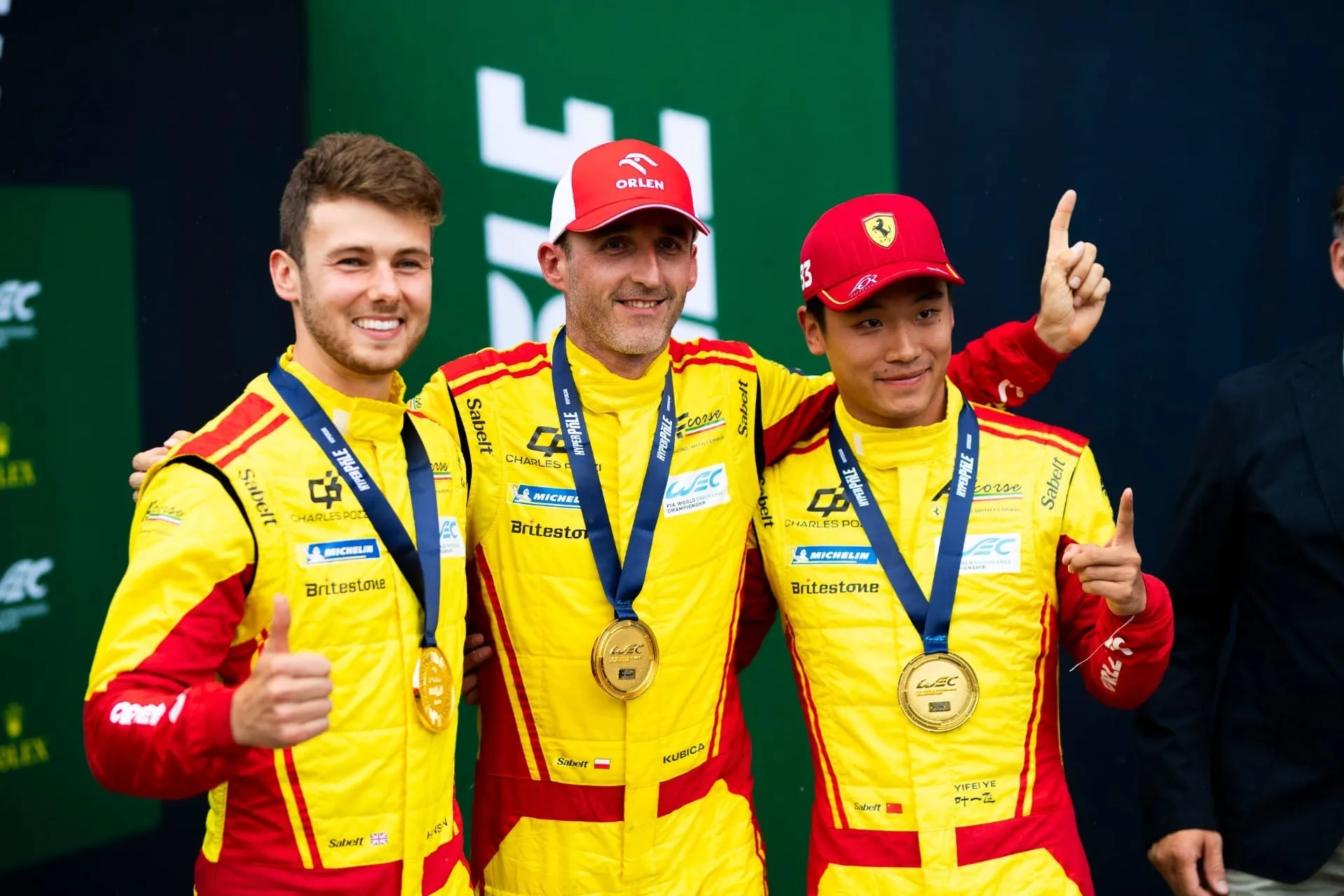 Phil Hanson, Robert Kubica e YE Yifei na 24 Horas de Le Mans