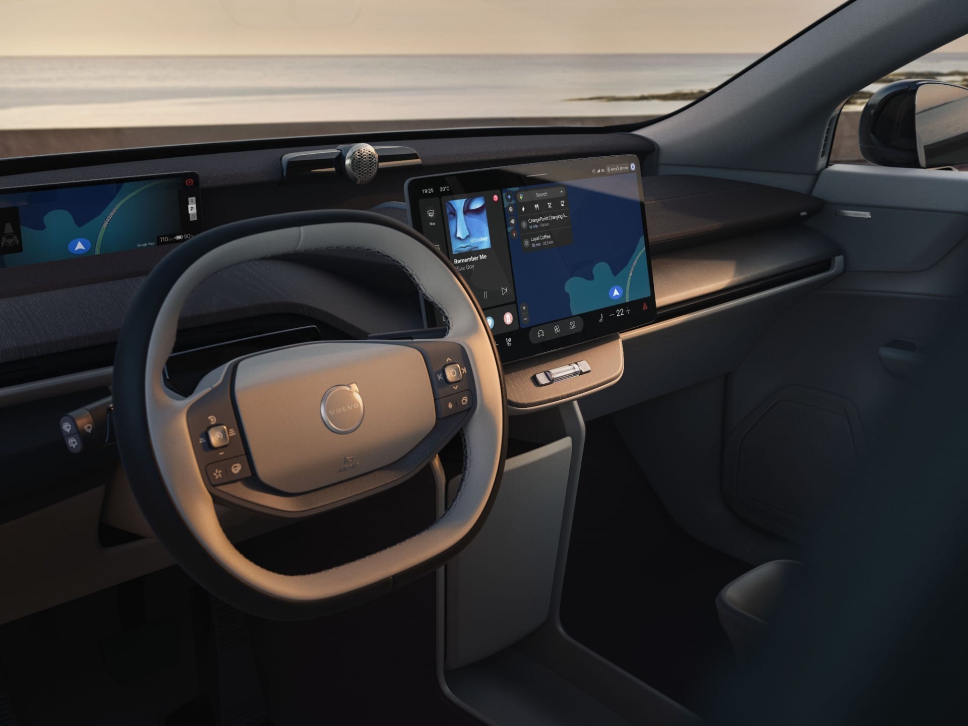 Interior do Volvo EX60 tem piso plano, entre-eixos longo e soluções de armazenamento