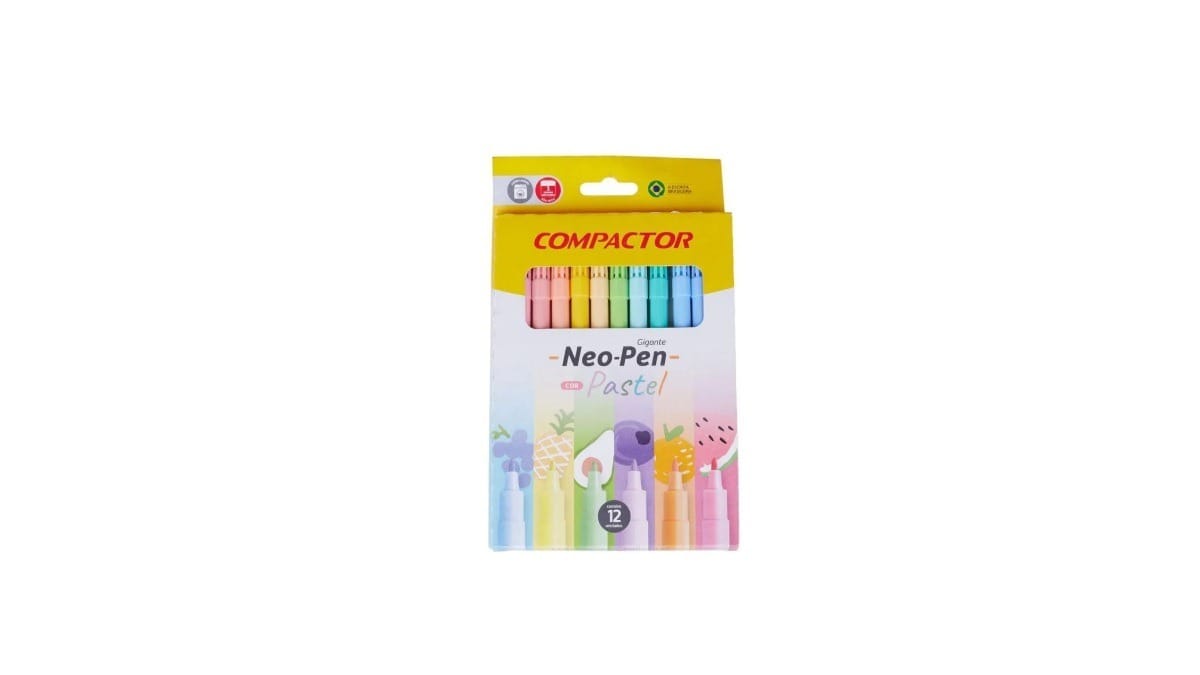 Canetinha NeoPen Pastel com 12 Cores. / Reprodução: Compactor