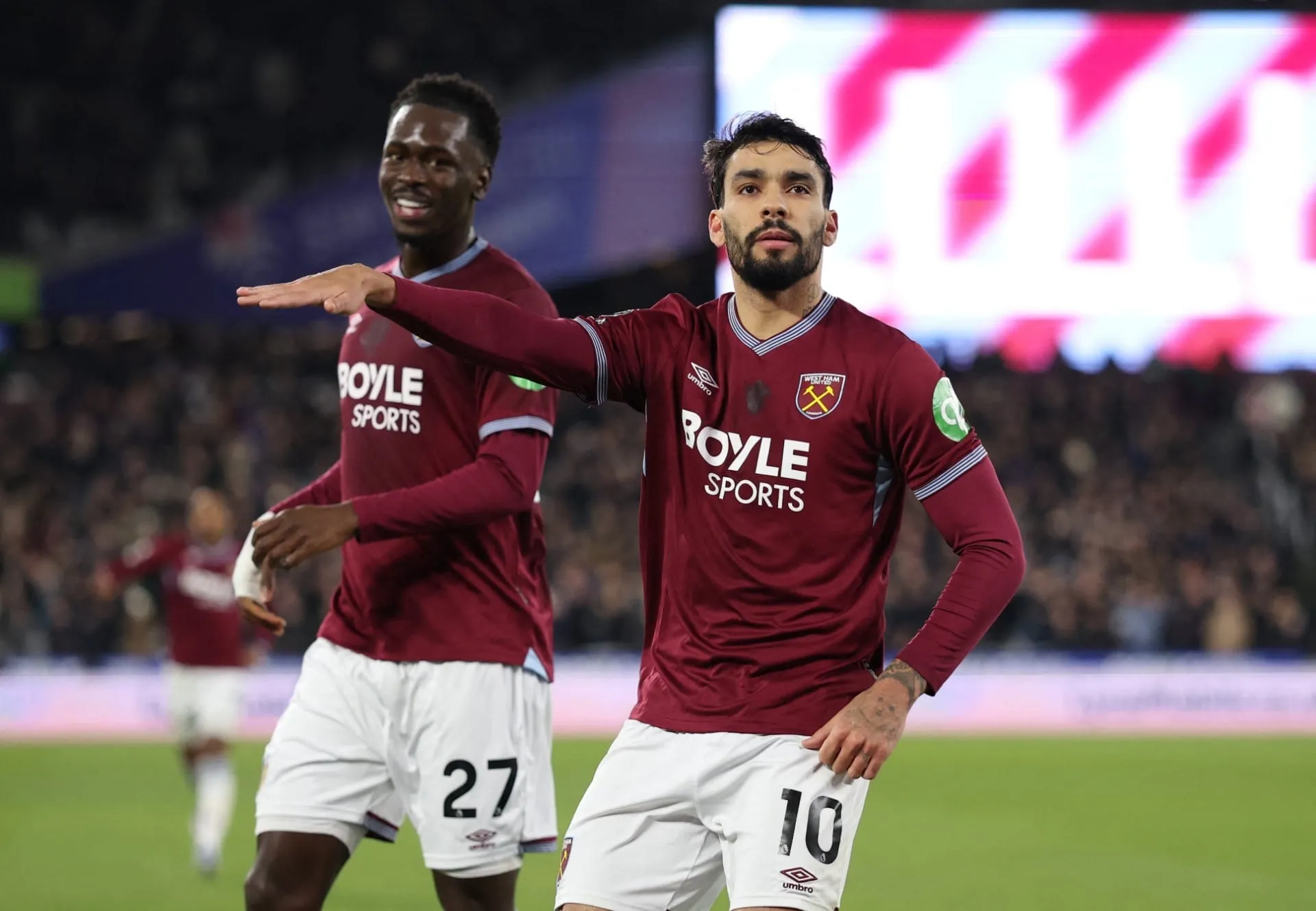 Lucas Paquetá pelo West Ham. Foto: Reuters/John Sibley