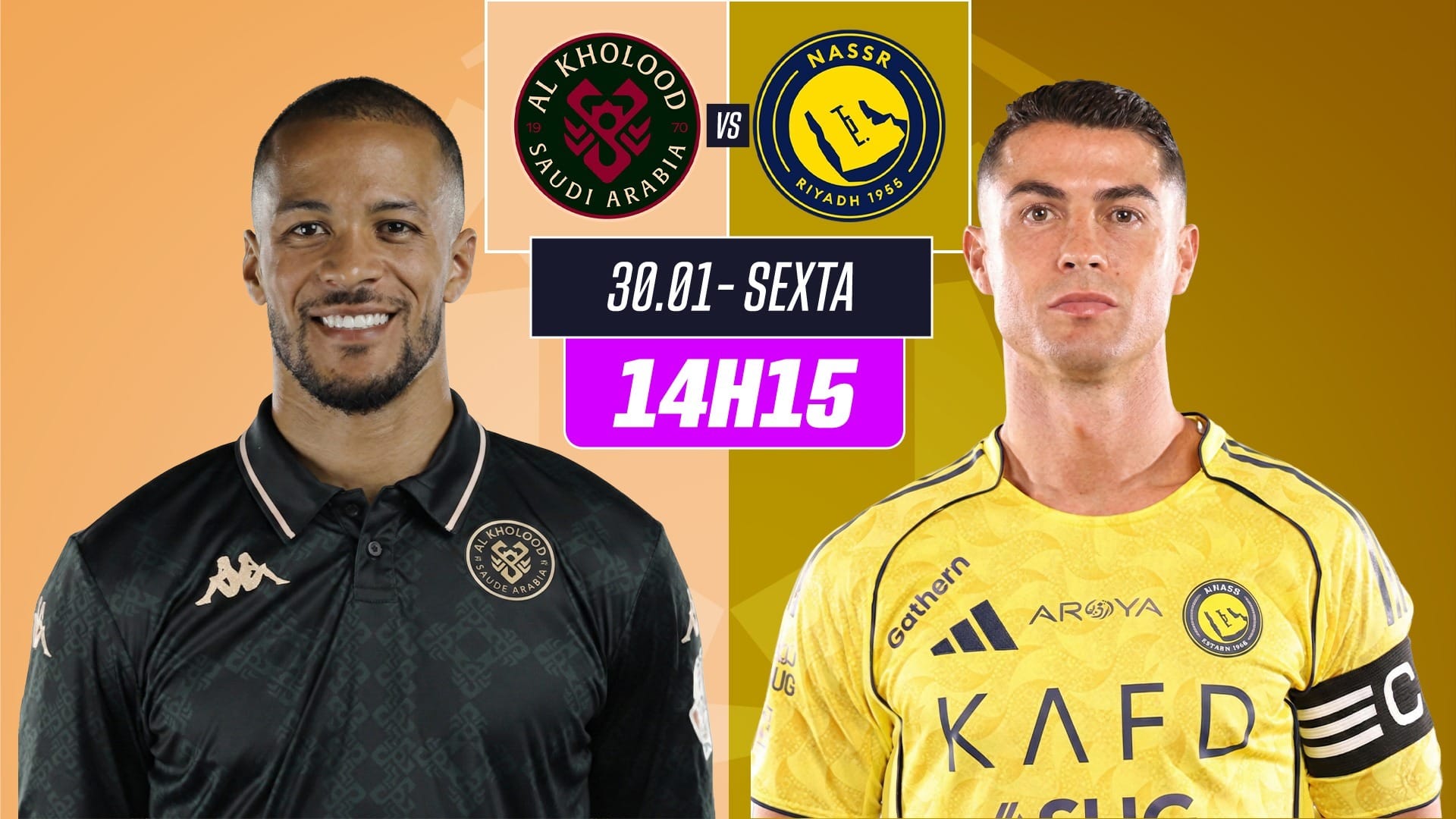 Al-Kholood x Al-Nassr: assista ao vivo e com imagens jogo da Liga Saudita
