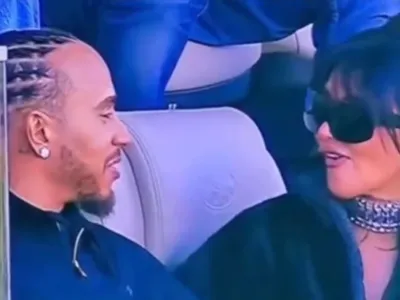 Kim Kardashian e Hamilton são vistos em clima de romance no Superbowl