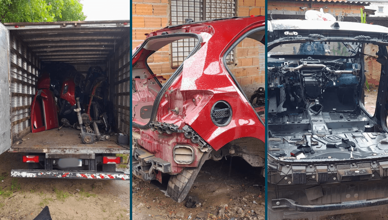 Os veículos desmontados foram encontrados no interior do imóvel