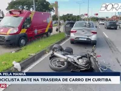 Acidente na Linha Verde deixa motociclista ferido deixa trânsito lento