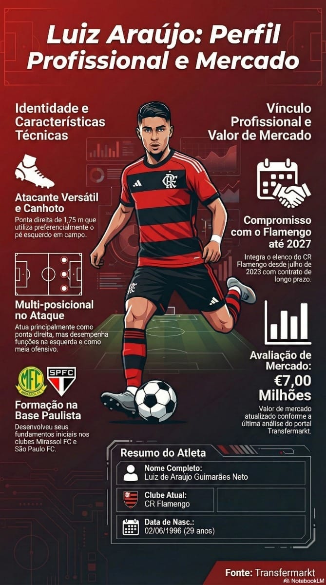 Saiba o que está impedindo ida de Luiz Araújo, do Flamengo, ao Atlético-MG