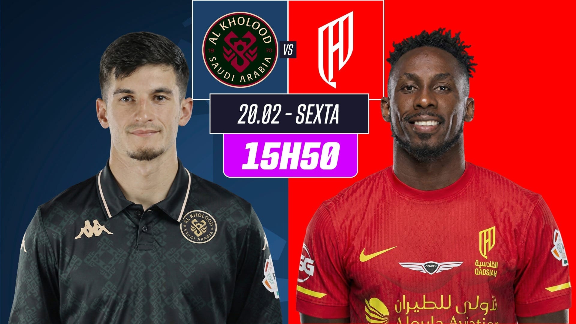 Al Okhdood x Al Qadsiah: assista ao vivo e com imagens ao jogo do Saudita