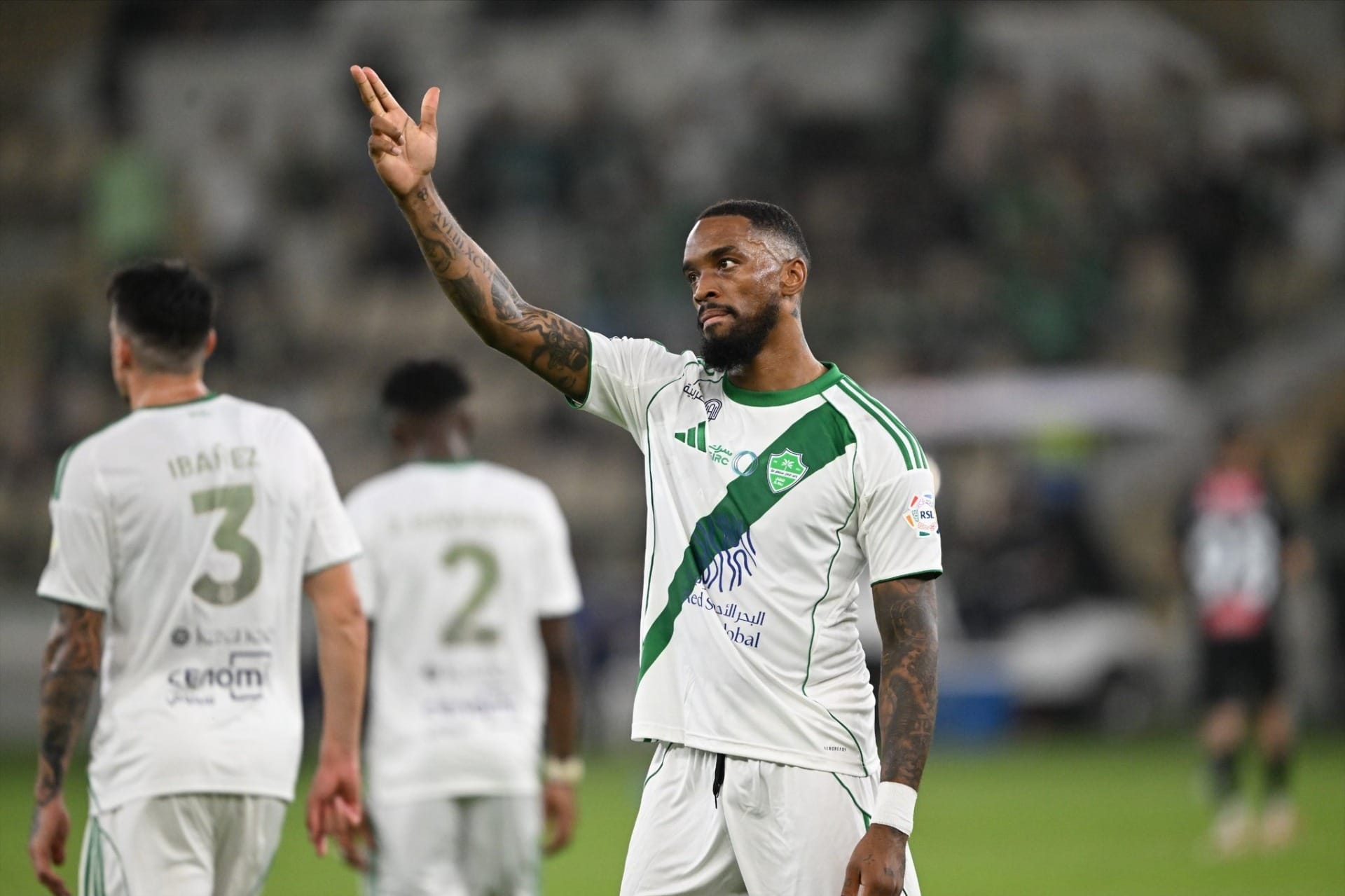 Ivan Toney comemora um dos gols marcados pelo Al Ahli. Foto: Divulgação/ X (SPL Brasil)