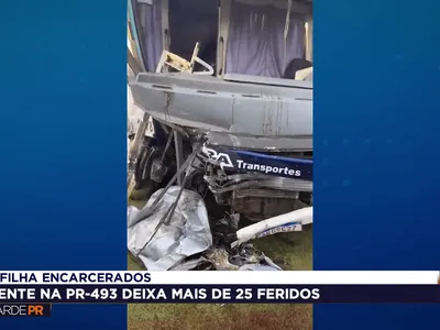 Pato Branco: acidente na PR-493 deixa pai e filha presos