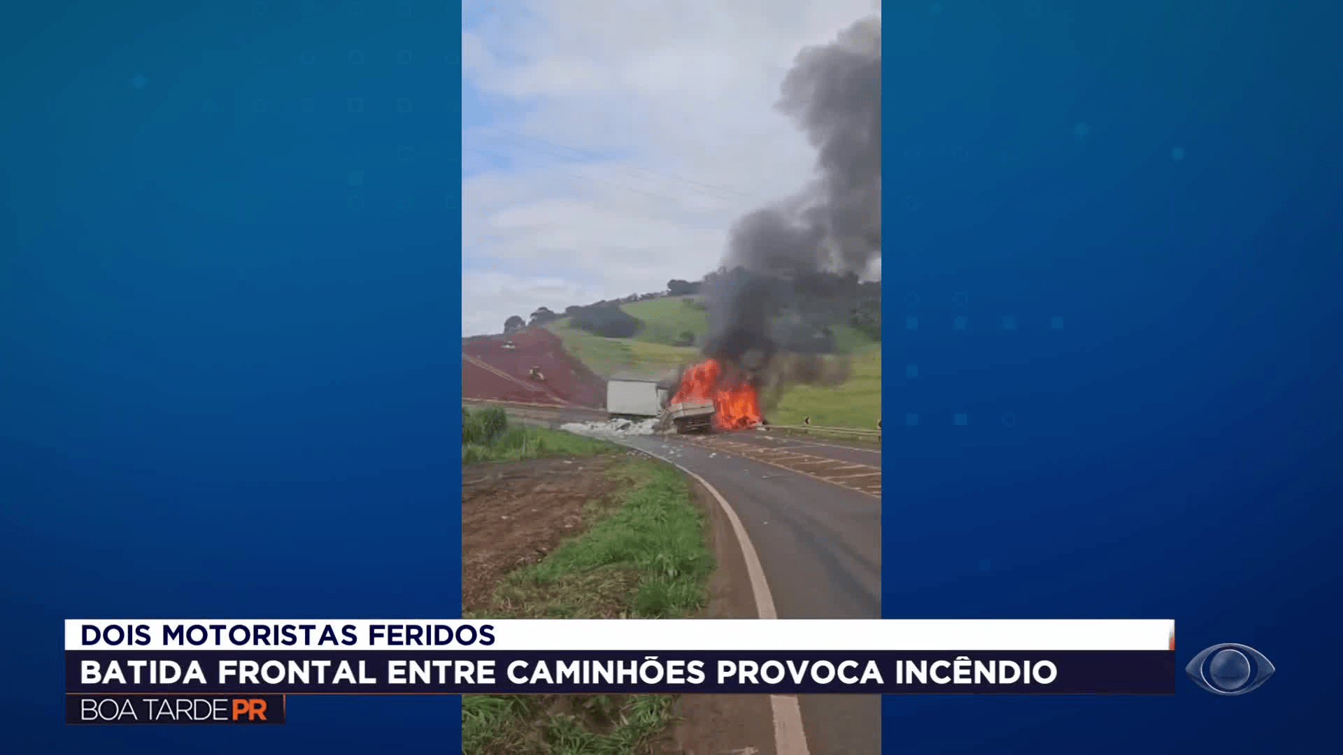 Acidente entre caminhões deixa dois feridos na PR-445 em Tamarana