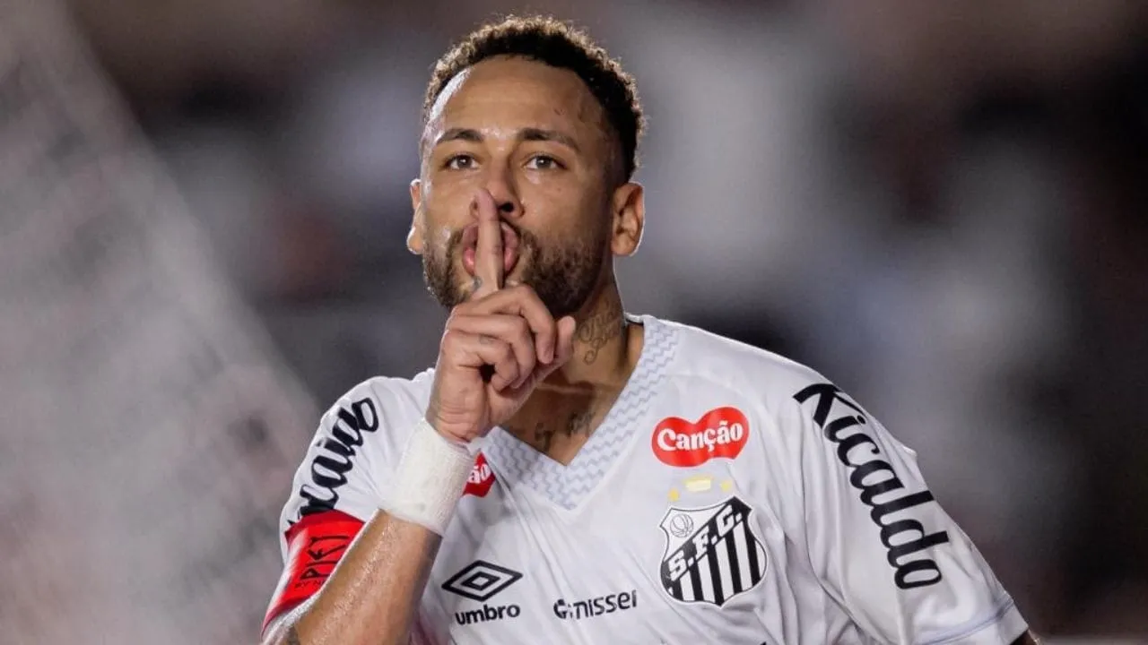Neymar comemora gol contra o Vasco. Foto: @SantosFC/X/Divulgação