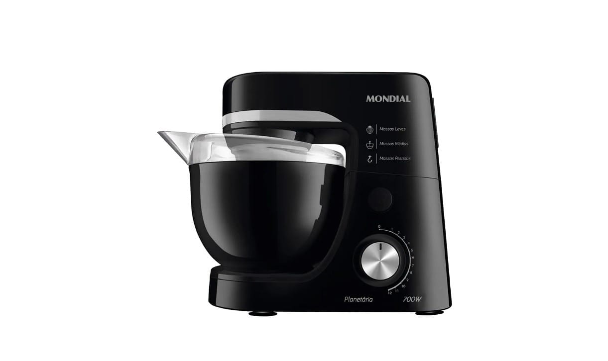 Batedeira Planetária Mondial 700W 127V. / Reprodução: Mondial