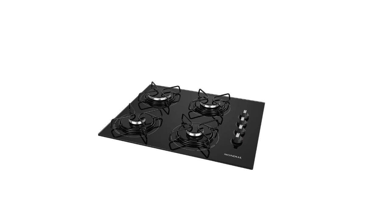 Cooktop a Gás Mondial 4 Bocas. / Reprodução: Mondial