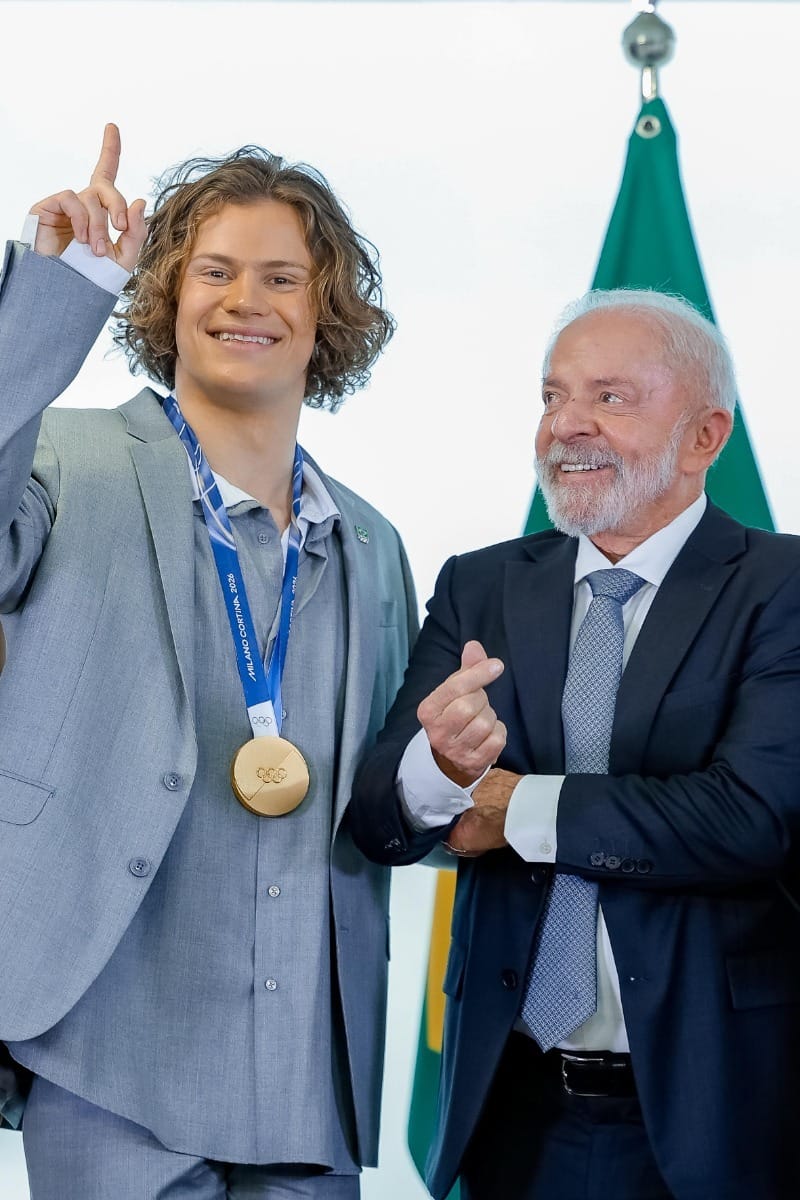 Lula recebe Lucas Braathen: "Mais brasileiro que muita gente que mora aqui"