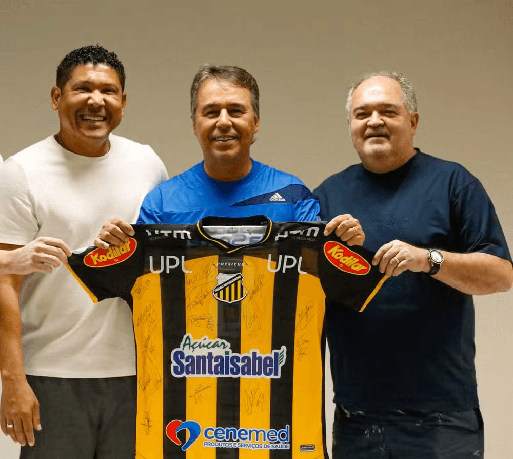 Genilson Rocha, Roberto Biasi e Jorge Biasi Filho (Foto: Ozzair Jr./ Novorizontino)