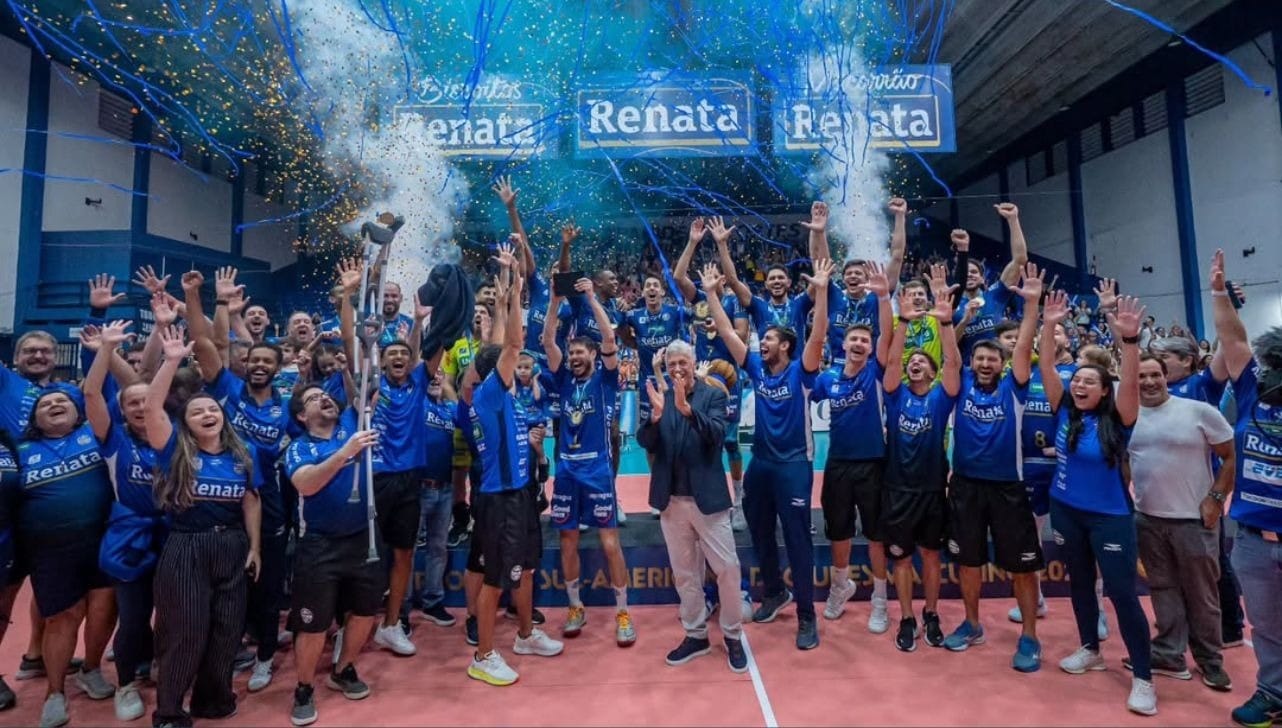 Vôlei Renata vira sobre Sada Cruzeiro e é campeão do Sul-Americano