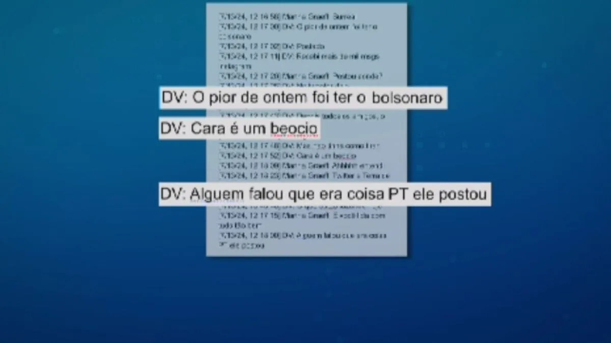 Daniel Vorcaro, em conversa com a namorada, sobre o ex-presidente Jair Bolsonaro