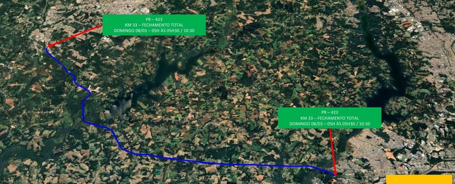 PR-423 é bloqueada entre Campo Largo e Araucária por Ironman