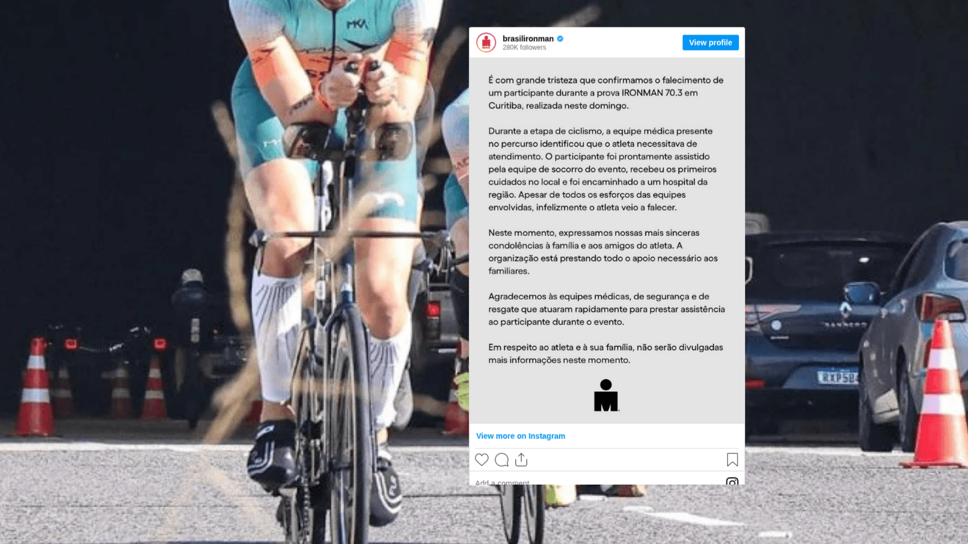 Atleta morre durante prova do IRONMAN 70.3 em Curitiba