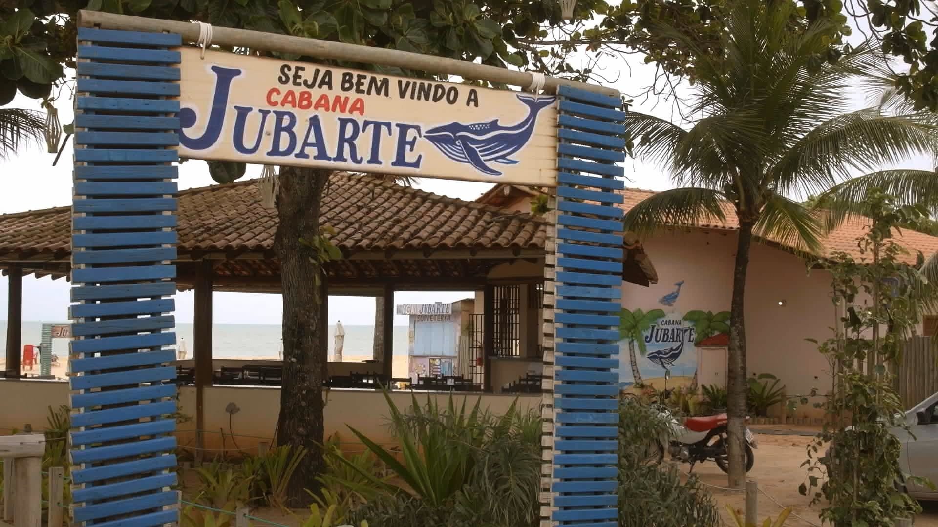 Entrada do estabelecimento Jubarte, na Bahia