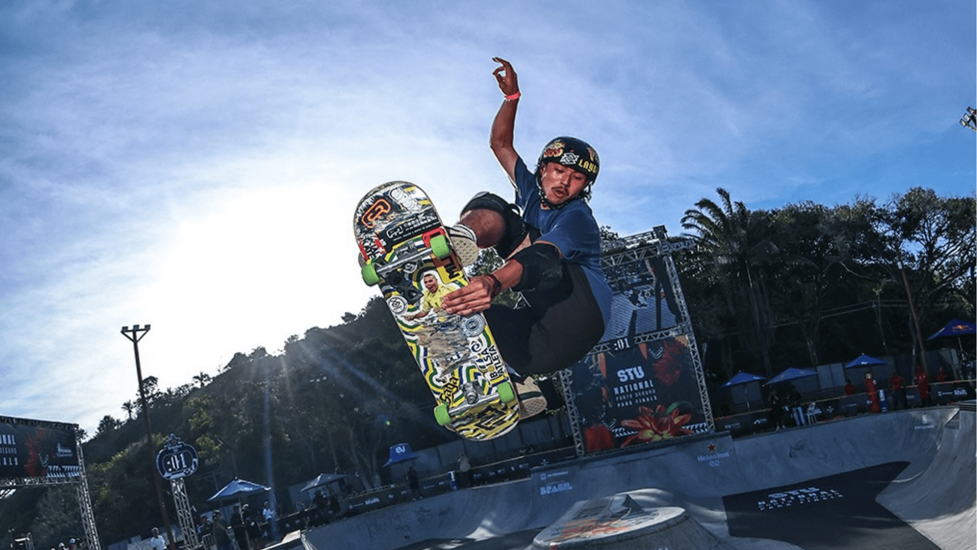 Augusto Akio é medalhista de bronze no skate park dos Jogos Olímpicos de Paris 2024. Foto: Instagram/@skatetotalurbe