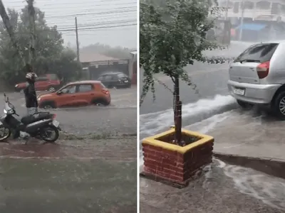 Fortes chuvas causam alagamentos e queda de barreira na região