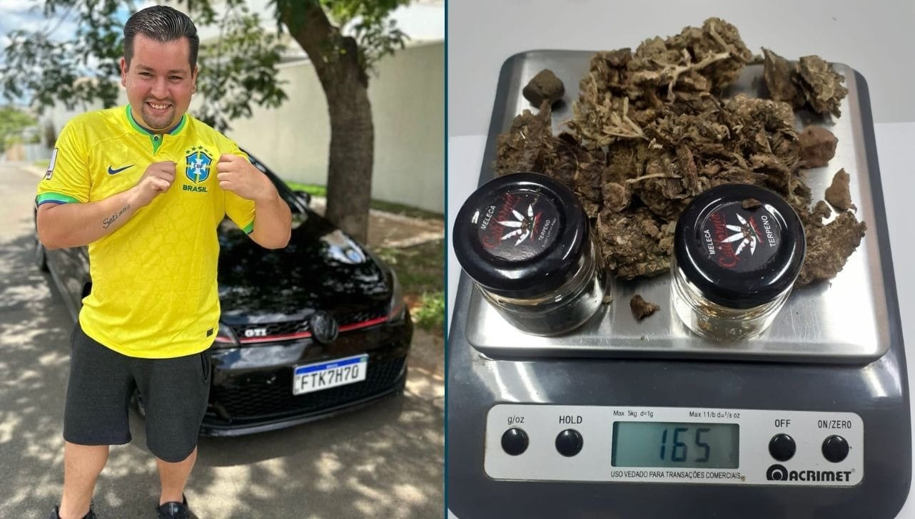 Plínio Palmeira foi detido com drogas em um dos endereços investigados (Fotos/Redes Sociais e Divulgação)