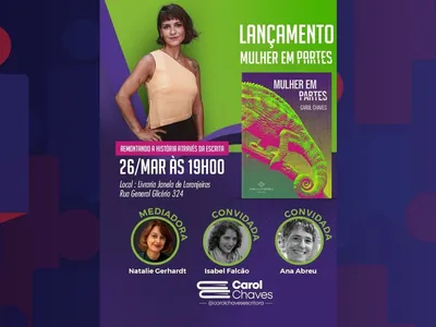 "Mulher em Partes”: Carol Chaves apresenta novo livro em lançamento no Rio