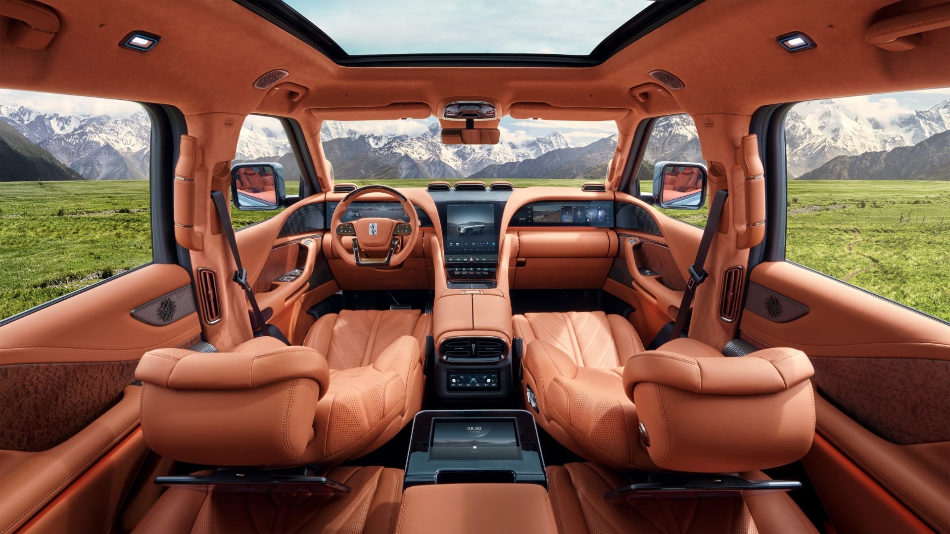 Interior do U8 reflete luxo e alta tecnologia de SUV com quase 4 toneladas