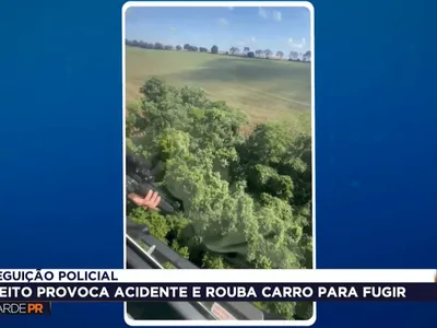 Fugitivo causa acidente, rouba carro e abandona veículo no PR