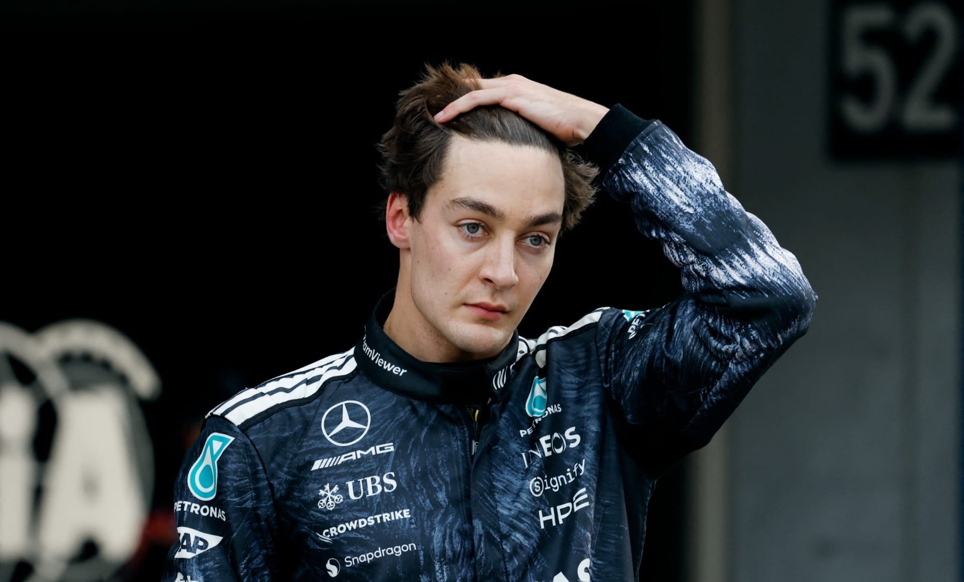 George Russell na classificação do GP do Japão de Fórmula 1