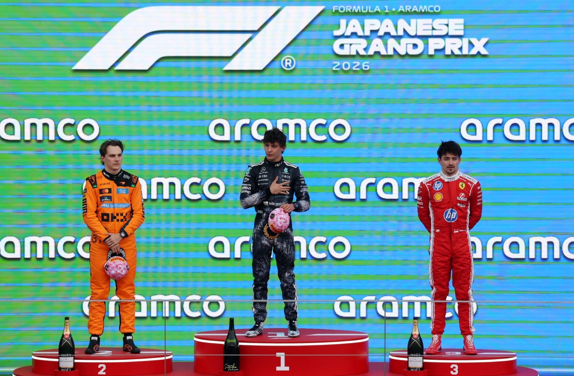 Piastri, Antonelli e Leclerc no pódio do GP do Japão de Fórmula 1