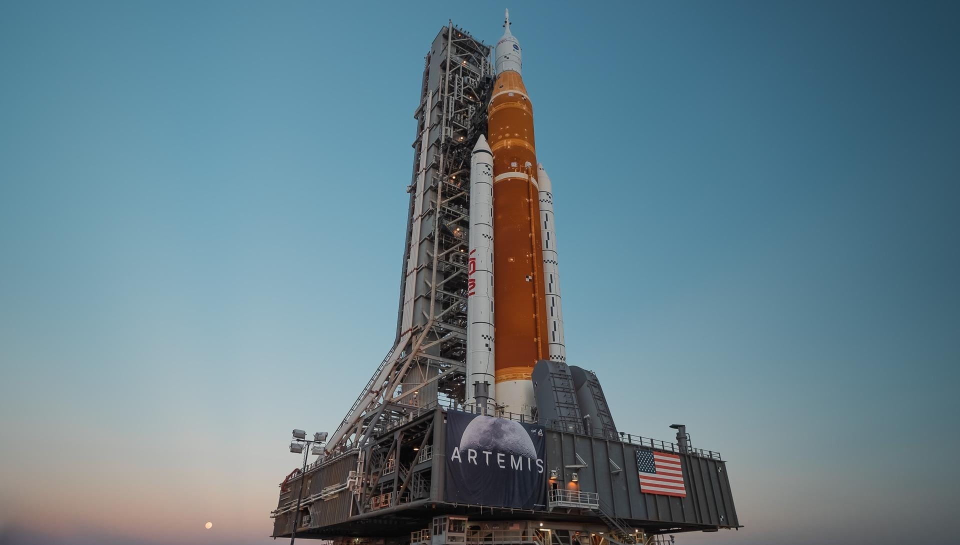 O Space Launch System (SLS) na Flórida, Estados Unidos