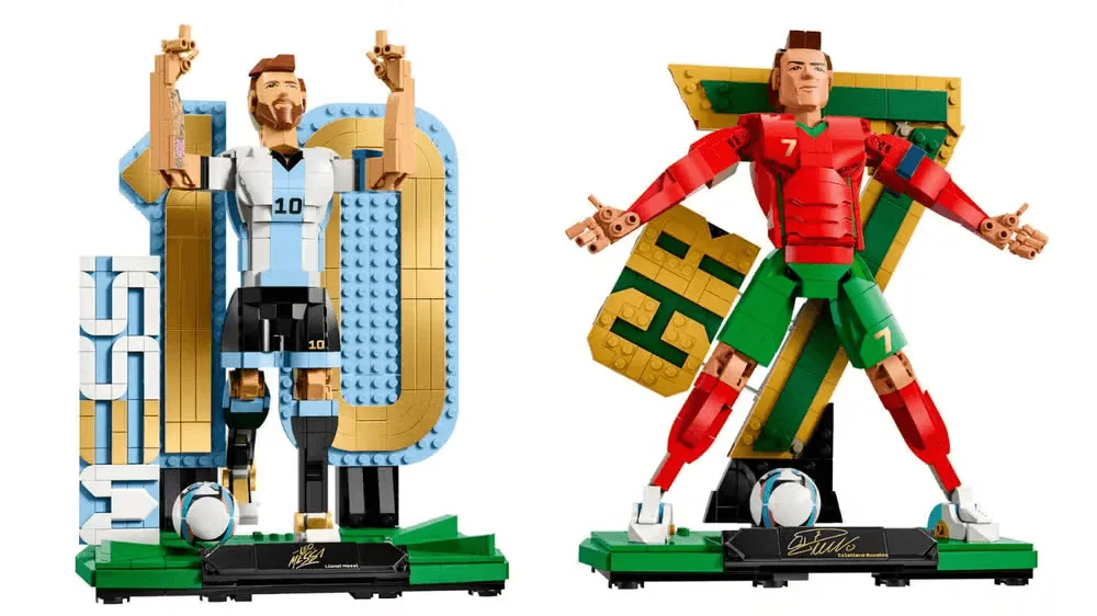 Messi e Cristiano Ronaldo em Lego