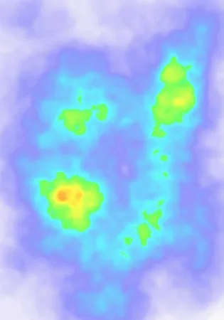 Mapa de calor do ataque do Bragantino contra Flamengo. Crédito: Divulgação/Footstats