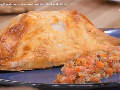 Papilotte de peixe com creme de ervilha dos chef Bruno Hashimoto e Raul Lemos | Band Receitas
