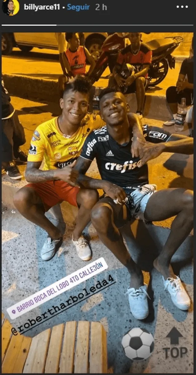 Arboleda vestiu camisa do Palmeiras em 2019 e causou polêmica. Foto: Reprodução/@billyarce no Instagram