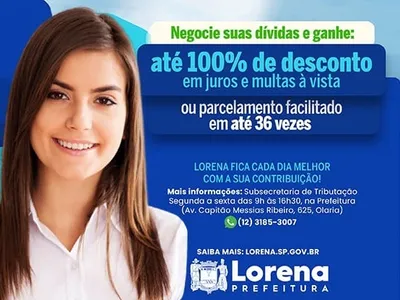 Anistia de IPTU e ISS em Lorena pode ser pedida até 30 de setembro