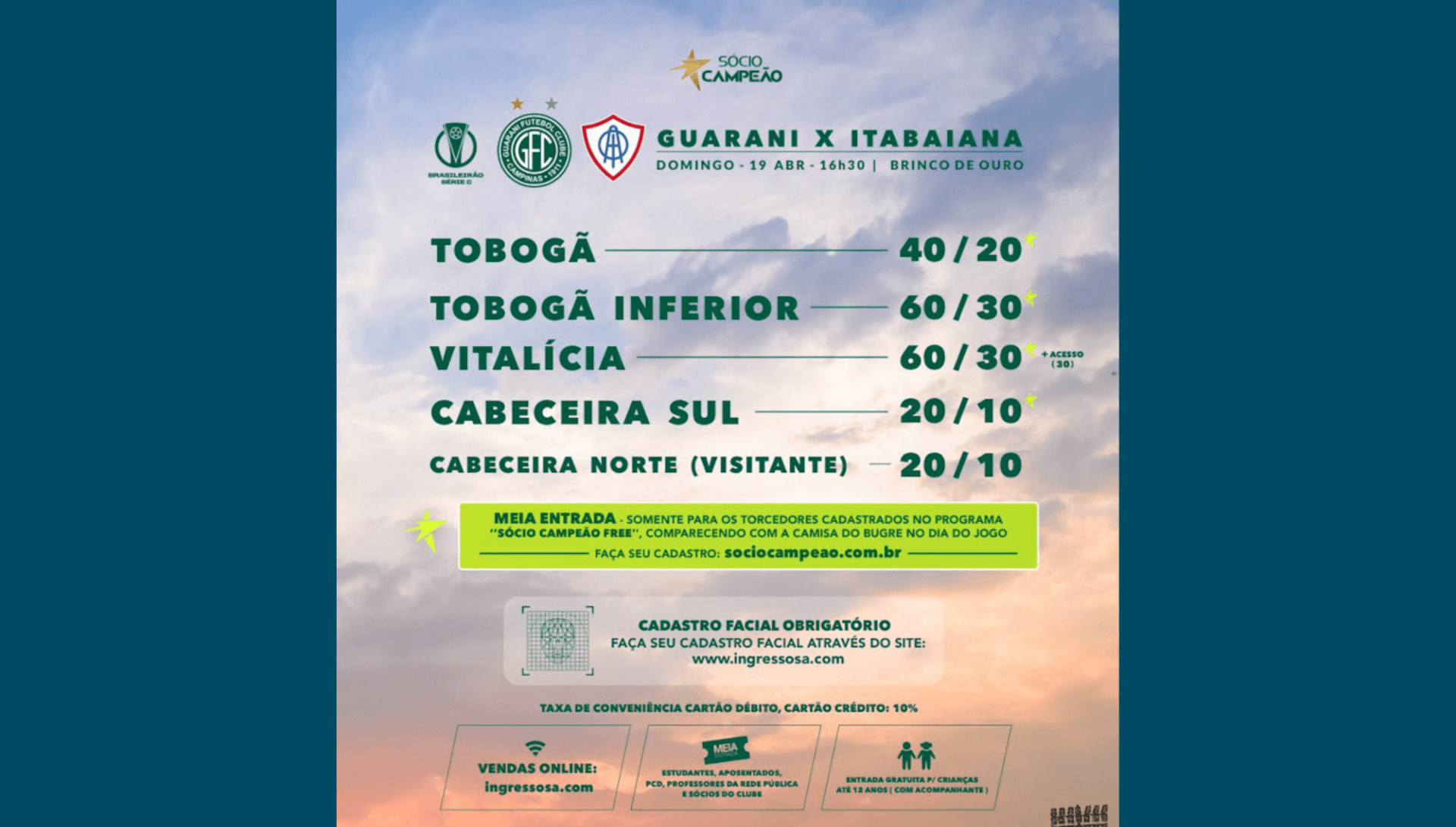 Bilheterias do Brinco seguem abertas no sábado, das 9h às 13h, e no domingo, das 9h até às 19h30