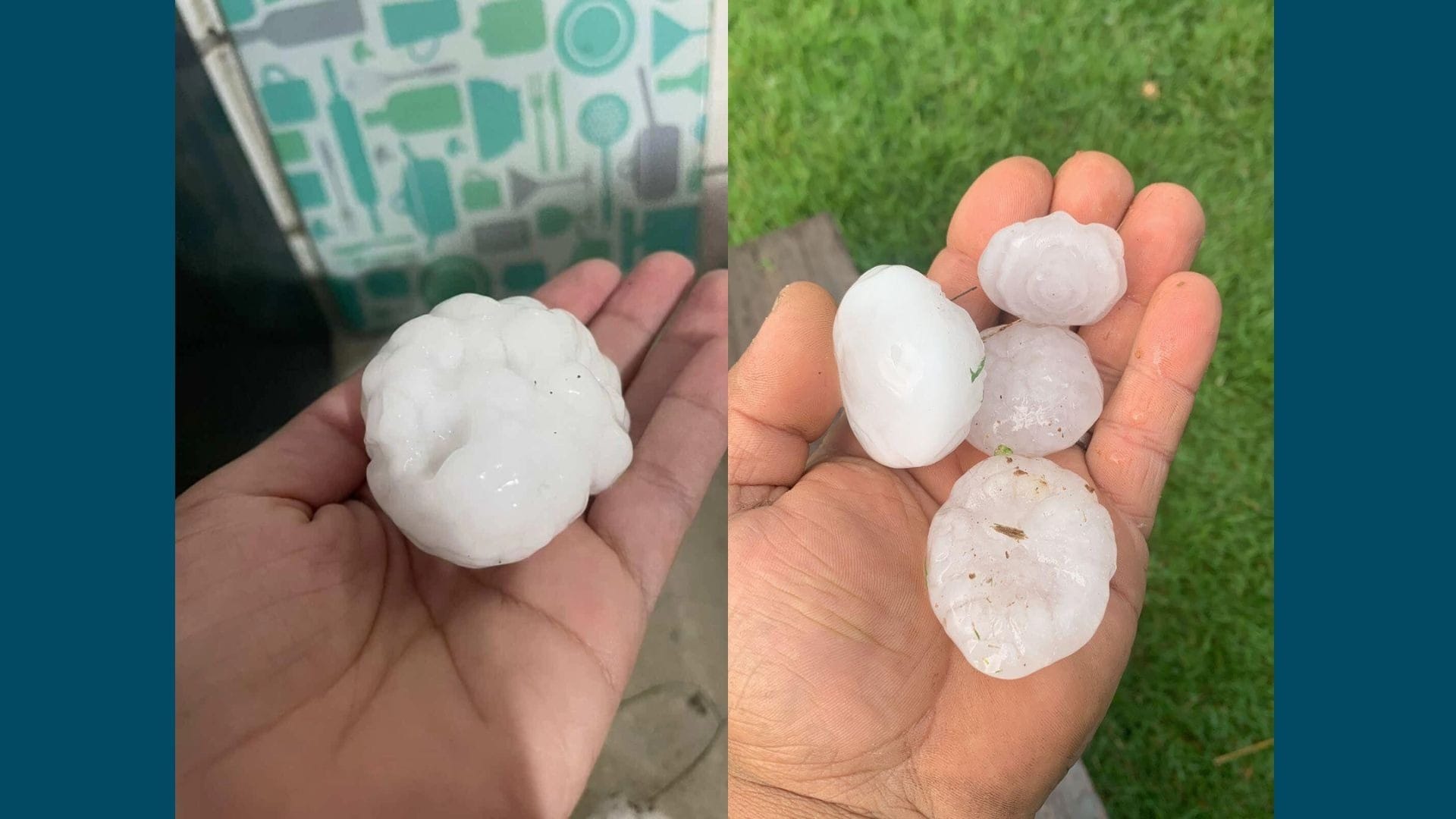 Pedras de granizo registradas por moradores
